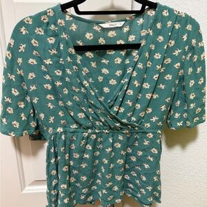 ONLY Women's Teal Floral Blouse